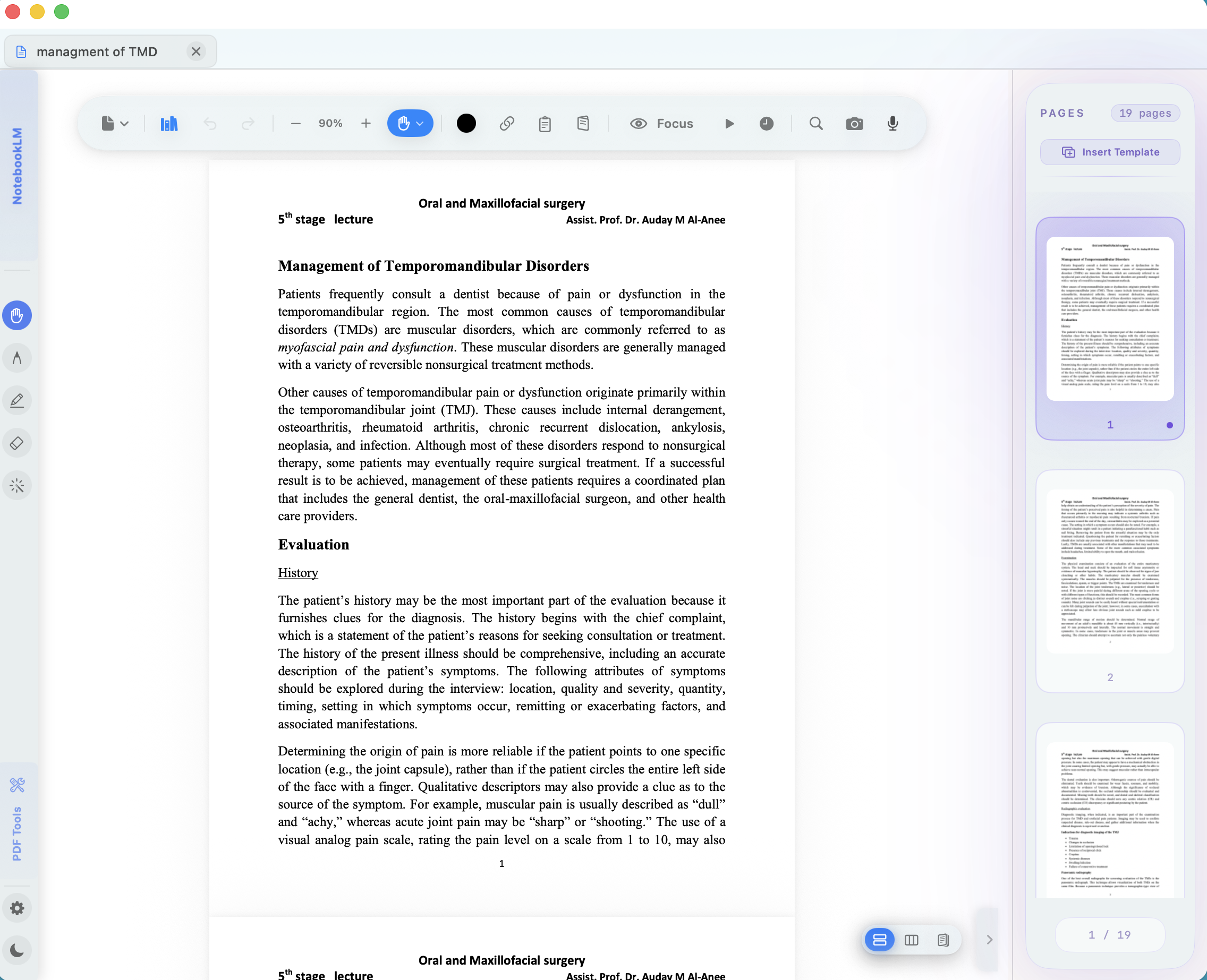 Synapse app — PDF viewer with AI sidebar